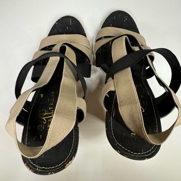Ivanka Trump Acadia Elastic Strap Sandals 4" Heels Light Natural Womens Size 10M - Picture 5 of 9